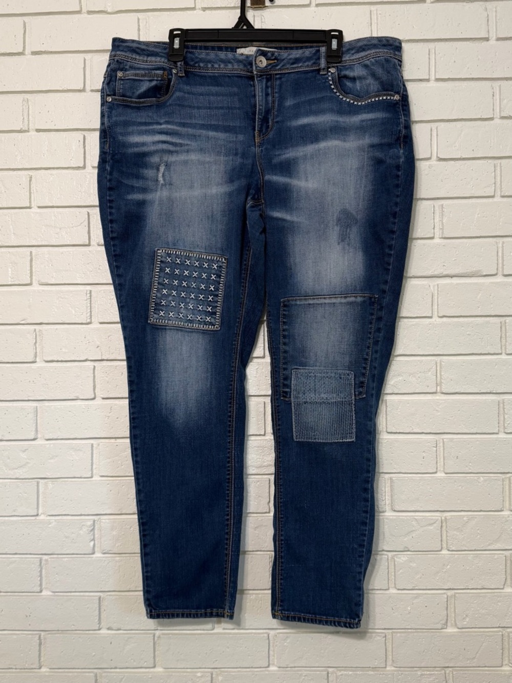 C Est.1946 Denim Patch Skinny Jeans – Size 18W